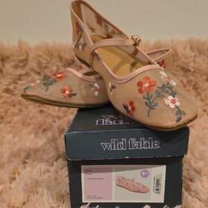Wild Fable Embroidered Flats - Pink and Orange